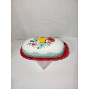 Pioneer Woman‎ Flea Market Butterfly Covered Butter Dish Floral Chic